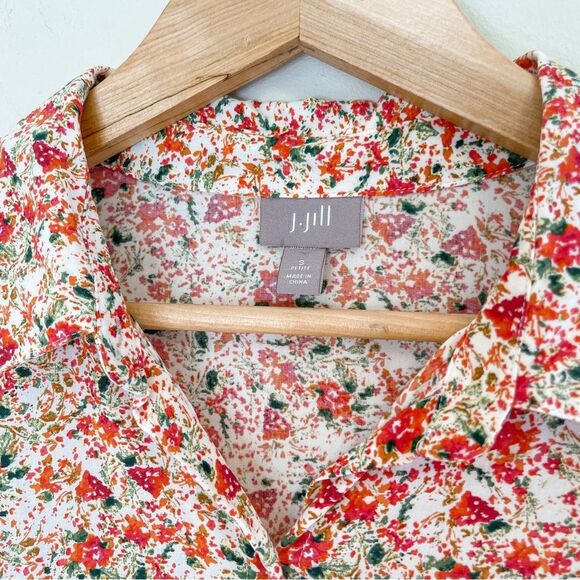J. Jill Floral Button Down Blouse Size S Petite - Picture 2 of 7